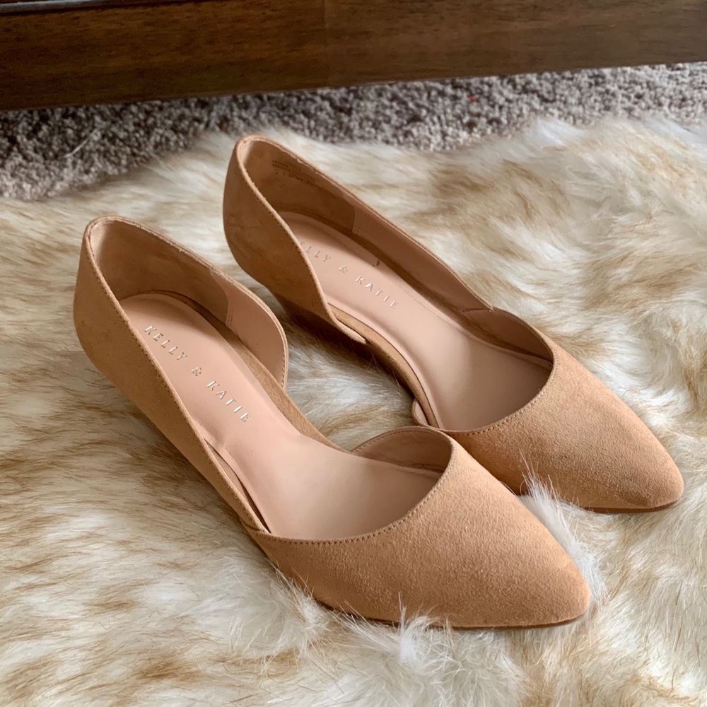 Kelly & Katie camel suede wedge heel